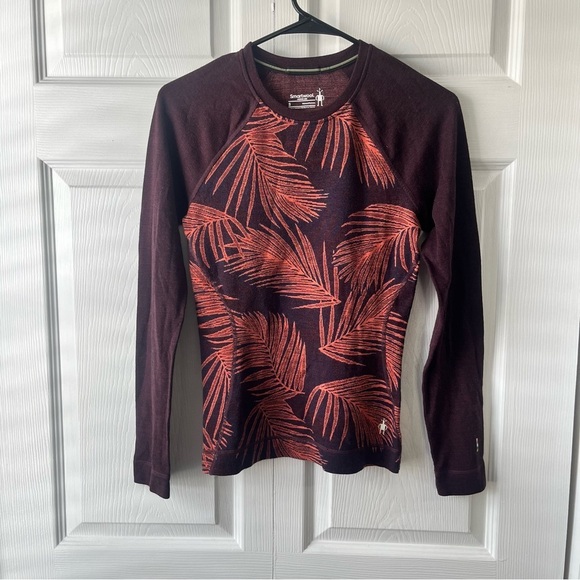 Smartwool Womens Merino 250 Top Size Small Purple Orange Long Sleeve - Picture 1 of 6